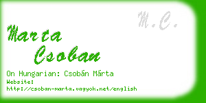 marta csoban business card