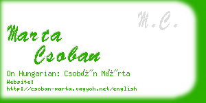 marta csoban business card